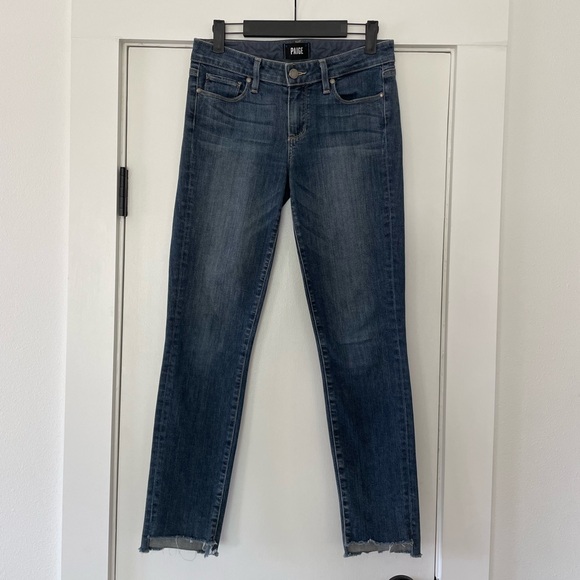 Paige cropped denim jeans, blue, Size 27 Excellent Condition - Picture 2 of 5